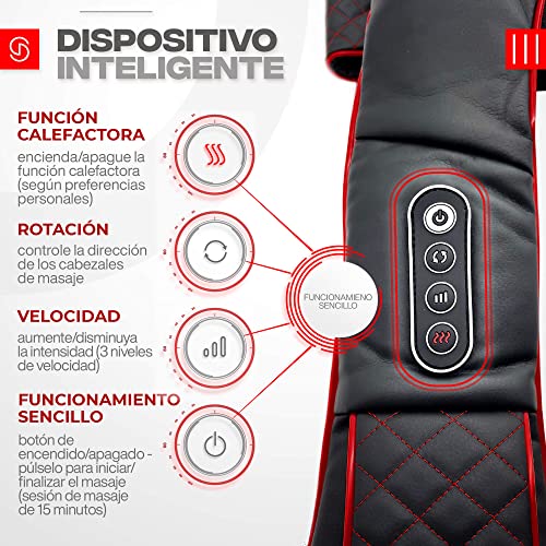 Essy Masajeador Espalda Masajeador Cervical Shiatsu Masajeador de Cuello con Calor Masajeador Electrico para Dolor de Espalda Hombros Relajante Muscular