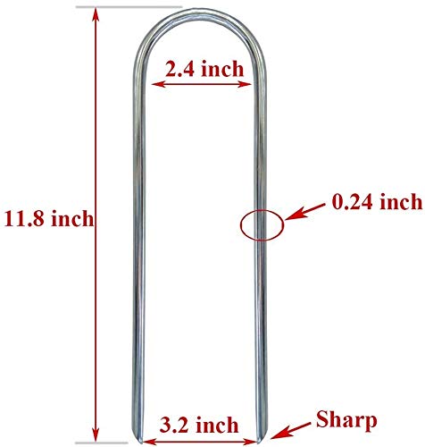 Estacas de viento para trampolines, resistentes tipo U, extremos afilados, anclajes de seguridad (8 paquetes de estacas de viento de 30 cm)