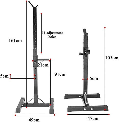 Estante de Sentadillas Ajustable Estante de Sentadillas Estante de Barra, Estante de Sentadillas Barra de Press de banca y Soporte de Pesas, para la Fuerza de piernas y glúteos Entrenamiento