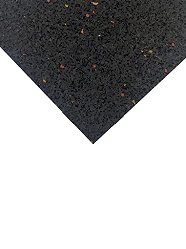 Esterilla de Ejercicio y Equipo de Fitness Antideslizante, Suelo para Gimnasio de Caucho Negro, Alfombrilla Protectora para Cintas de Correr (Espesor 4 mm: 1,25 x 3 m (3,75 m²))