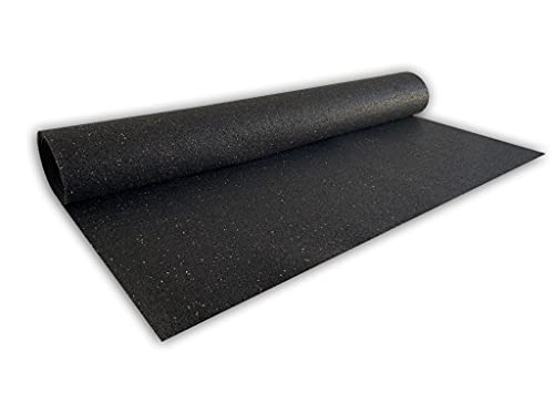 Esterilla de Ejercicio y Equipo de Fitness Antideslizante, Suelo para Gimnasio de Caucho Negro, Alfombrilla Protectora para Cintas de Correr (Espesor 4 mm: 1,25 x 3 m (3,75 m²))