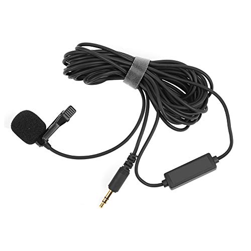 Estink Micrófono Lavalier para teléfono Micrófono de cámara Deportiva 60Hz ~ 20kHz Respuesta de frecuencia para Vloggers, cineastas, Bloggers, Youtubers, transmisión en Vivo(4.5m)