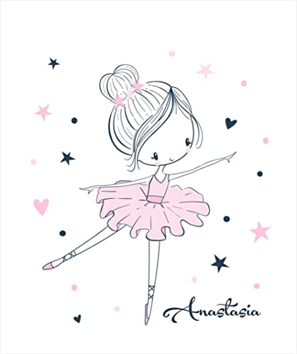 Estor Juvenil o Infantil estampado Bailarina 006 para personalizar. Estor enrollable translucido habitación niña. Estores Personalizables con nombre. (140x170)