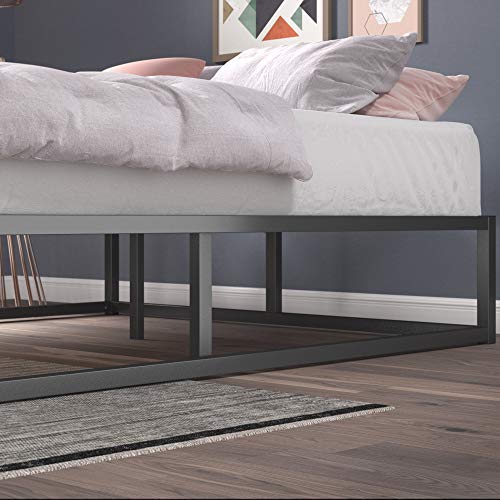 Estructura de cama metálica ZINUS Joseph 25 cm | Base para colchón | Somier de láminas de madera | Almacenamiento debajo de la cama | Para adultos, niños, adolescentes | 90 x 190 cm | Negro