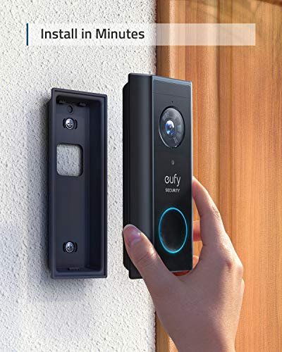 eufy Security Timbre con vídeo inalámbrico Alimentado por batería, 2K HD, sin tarifas mensuales, IA detección de Personas Inteligente, Audio bidireccional, Muy fácil de Instalar, Homebase Incluido