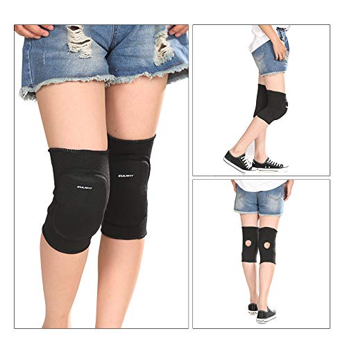 EULANT Almohadillas Protectora para Rodilla de Niños, Niñas Crashproof Algodón Rodillera, Rodilleras Infantil para Baile Ciclismo Correr Fútbol Volleyball Patinaje Esquí, Negro, M