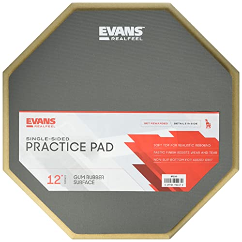 Evans RF12G - Almohadilla de Práctica Realfeel, 12 pulgadas (305 mm), Gris