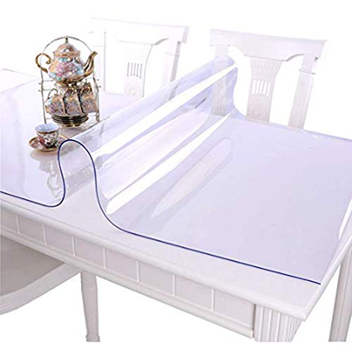 Ever Fairy - Protector de mesa en plástico transparente - Ideal para la cocina, para el comedor - Tapete protector con borde duros - Respetuoso del medio ambiente - Espesor de 2 mm