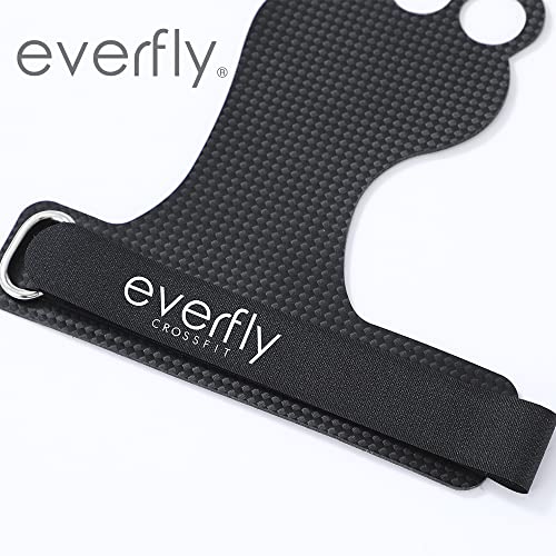 EVERFLY Calleras para Crossfit - Grips 3H Fibra de Carbono – Guantes de Gimnasio para Protección de Manos - Diseño Ergonómico Hombre y Mujer - Gym Fitness Halterofilia (M)