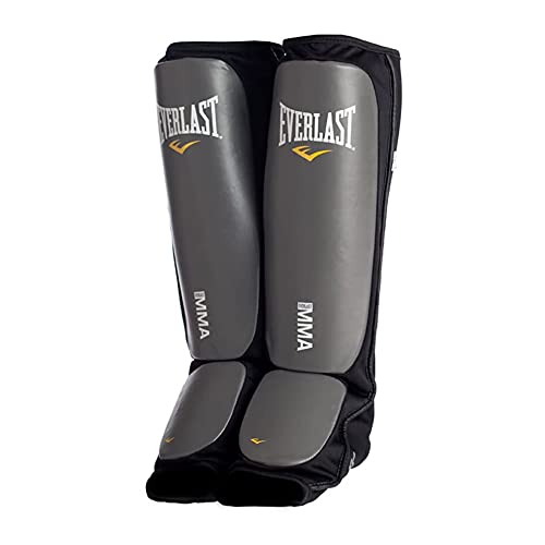 Everlast Black New Mixed Martial Arts Shin Guards (Large/X-Large)