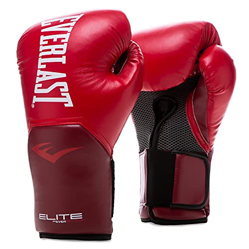 EVERLAST Elite Flame Red - Guantes de Entrenamiento (12 oz), Color Rojo