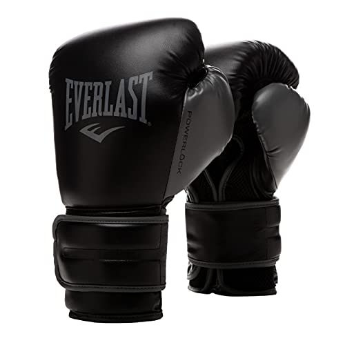 EVERLAST Powerlock 2R - Guantes de Entrenamiento (14 oz), Color Negro