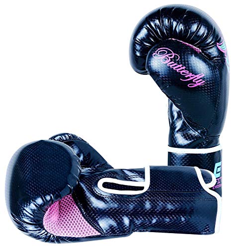 Evo aptitud de las señoras GEL Rex de los guantes de cuero Bolsa de boxeo MMA Muay Thai artes marciales boxeo de retroceso (12 Oz)