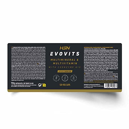 Evovits de HSN | Multivitaminas y Minerales | Complejo Multivitamínico para 4 Meses = 1 Cápsula al Día | Polivitamínico para Mujer, Hombre, Vegetarianos y Deportistas | No-GMO, Sin Gluten ni Lactosa