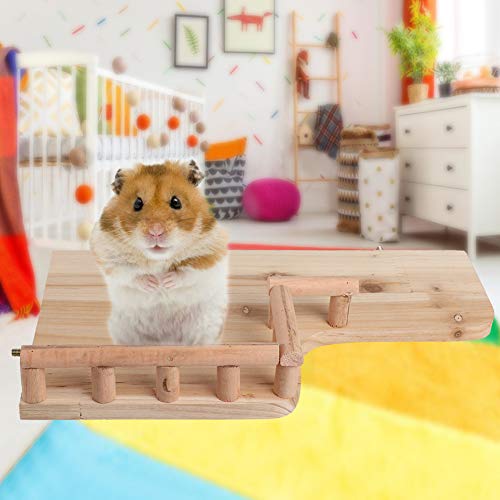 EVTSCAN Juguetes de Madera para Mascotas, Soportes para jaulas, Plataforma de Escalada para hámster, barandilla, Juguetes de Madera para Mascotas pequeñas para hámster, Animales pequeños, Escalada