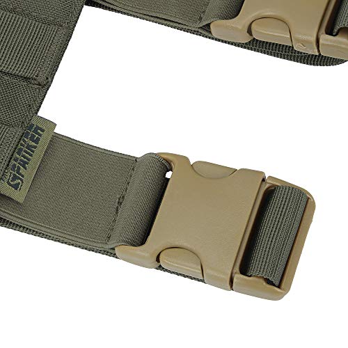 EXCELLENT ELITE SPANKER Tactical Drop Leg Holster Plataforma de Pierna de caída Ajustable Módulo Molle Bolsa Universal para Pierna Izquierda/Derecha(Verde Humo)