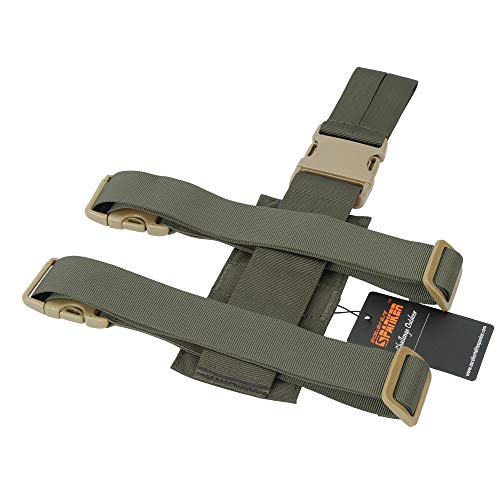 EXCELLENT ELITE SPANKER Tactical Drop Leg Holster Plataforma de Pierna de caída Ajustable Módulo Molle Bolsa Universal para Pierna Izquierda/Derecha(Verde Humo)