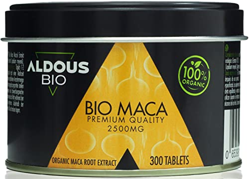 Extracto de Pura Maca Andina Ecológica Premium para 9 meses | 300 comprimidos de 2500mg | Altamente concentrada 10:1 | Aumenta Energía y Vitalidad | Libre de plástico | Certificación Ecológica Oficial