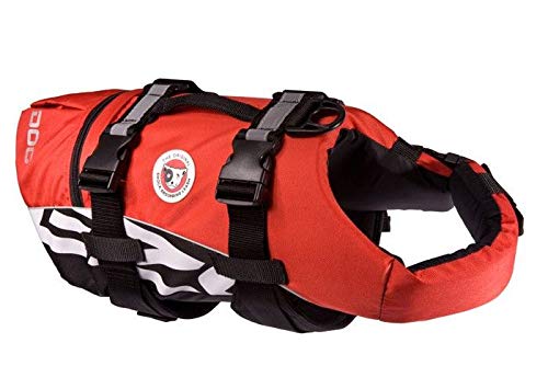 EzyDog Chaleco Salvavidas para Perros - DFD - Ideal para Natación y para que tu Cachorro esté Seguro en el Agua, Perros Seguridad Natación Ropa (L, Rojo)