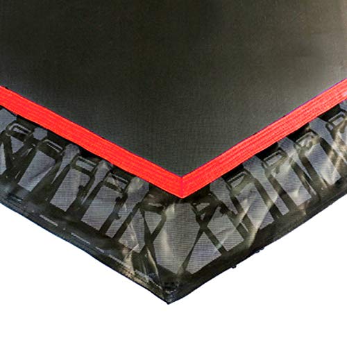 FA Sports Cama elástica FlyJump Fit con Manillar para Interiores, aprobada por la certificación GS, Unisex-Adult, Negro, Rojo, Ø 126 x 114 cm