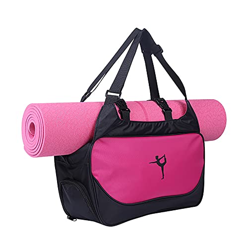 Fablcrew Tela Oxford – Bolsa de deporte – Bolsa de deporte – Gran capacidad – Impermeable y plegable – Rosa rojo