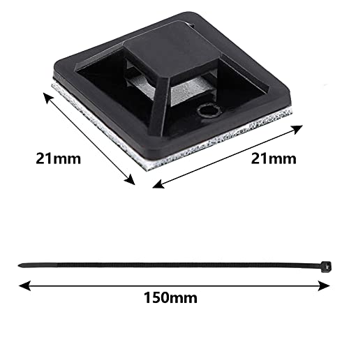 Faburo 200 Pcs Unidades abrazaderas plástico para Cableado | Soporte de Base de Atar Cable adecuado de negras electricista, Nylon Cables (Longitud 15cm, Anchura 2.5 cm）