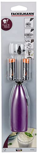 Fackelmann Batidor de Aspas Turbo FOOD&MORE en polipropileno, ABS y acero inoxidable. Morado, gris e inox. 19,5x3,5x2,5cm. 1 ud.