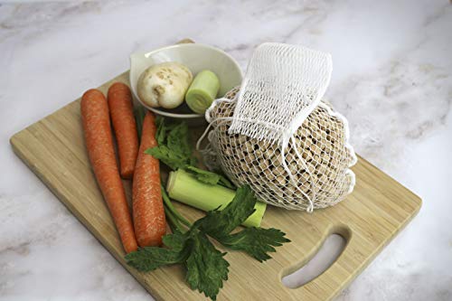 Fackelmann cocción, Resistente Bolsas Nylon Blanco, legumbres y Verduras, escaldar y escurrir con Ca. 2kg, Malla para cocer garbanzos y resiste 180ºC, 36,5cm, 3uds