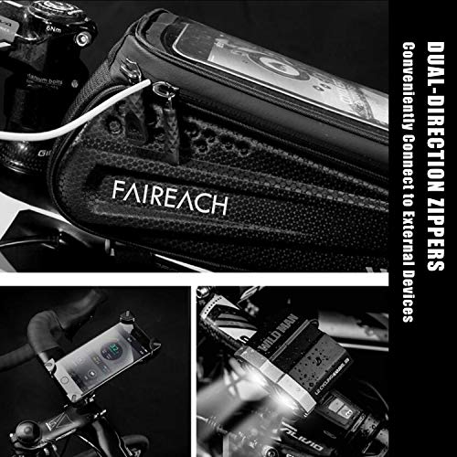 FAIREACH Bolsa Manillar Bicicleta Bolsa Bicicleta Cuadro, Accesorios Bicicletas Montaña Impermeable con Ventana para Pantalla Táctil para iPhone, Samsung y Otros Smartphones de hasta 6,5''