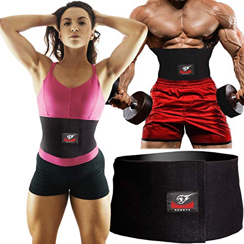 Faja Reductora Adelgazante para Hombre y Mujer, Reducir Cintura y Abdomen - Faja de con Velcro Neopreno Deportiva Fitness Abdominal - Adjustar Todo 120 cm cintura