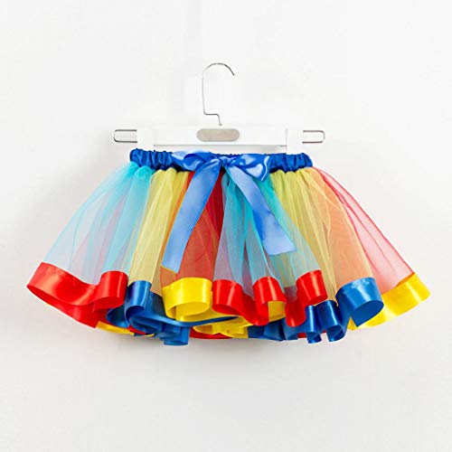 Falda del Tutu para Niña,SHOBDW Niños Regalo De Cumpleaños Fiesta De Tutú Baile Ballet Falda Niño Pequeño Disfraz De Rendimiento Falda De Baile + Arco Horquilla Conjunto 2PCS(Multicolor-3,10T)