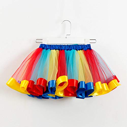 Falda del Tutu para Niña,SHOBDW Niños Regalo De Cumpleaños Fiesta De Tutú Baile Ballet Falda Niño Pequeño Disfraz De Rendimiento Falda De Baile + Arco Horquilla Conjunto 2PCS(Multicolor-3,10T)