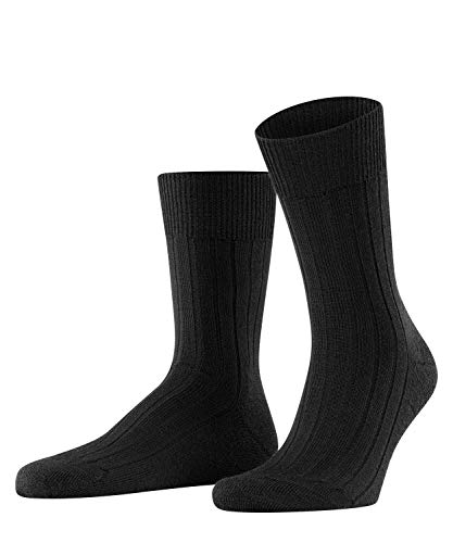 Falke Hombre, Teppich Im Schuh Calcetines, Lana, Negro (Black 3000), 41-42, (1 par)