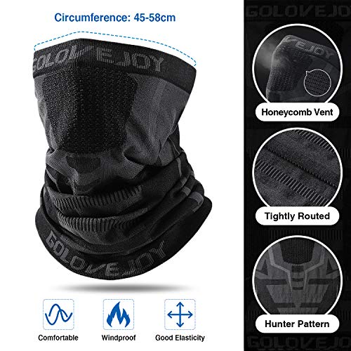 Faneam Mascarilla Calentador de Cuello Hombres Mujeres Transpirable Facial Bufanda de Invierno Máscara Pasamontaña para Ciclismo Braga para Cuello Multifunción Bandana para Moto Bicicleta Esqui (raya)