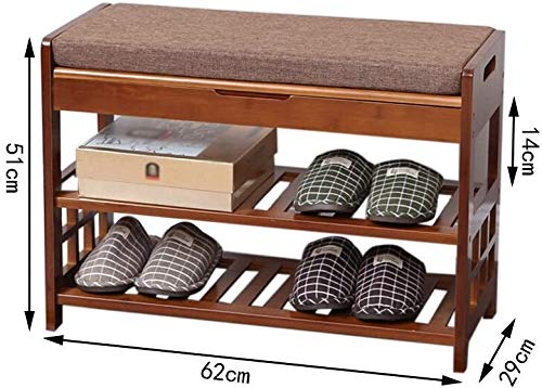 FANJIANI Zapatillas Multifuncional Europeo Europeo Simple Zapatos Naturales Naturales Zapato Sit de Zapatos Zapato Organizador de la Sala de Estar Dormitorio de la Sala Rack (Size : 62 * 29 * 51cm)