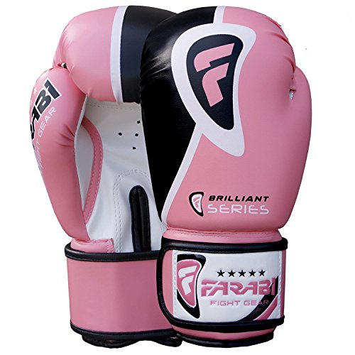 Farabi Sports Boxing Gloves Boxing Gloves for Training Punching Sparring Muay Thai Kickboxing Gloves (Pink, 8-oz)