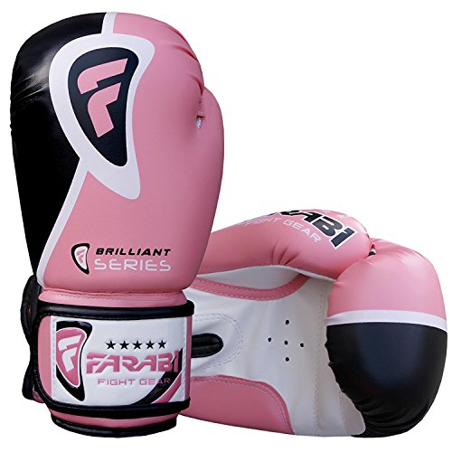 Farabi Sports Boxing Gloves Boxing Gloves for Training Punching Sparring Muay Thai Kickboxing Gloves (Pink, 8-oz)