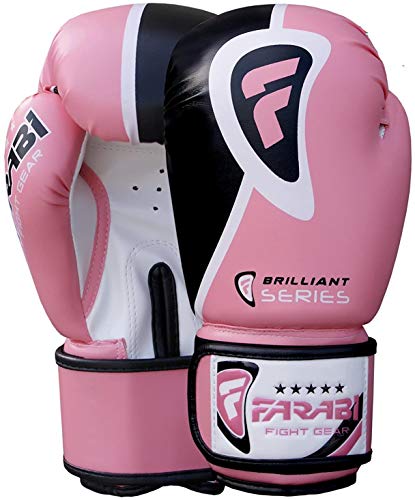 Farabi Sports Boxing Gloves Boxing Gloves for Training Punching Sparring Muay Thai Kickboxing Gloves (Pink, 8-oz)