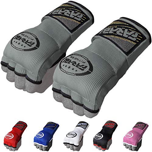 Farabi Sports Guantes de Boxeo para niños para Gimnasio de Boxeo MMA Muay Thai o como Guantes Protectores de Mano Acolchados con Gel (Grey)