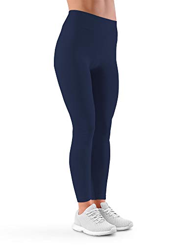 Farmacell 609H (Azul, S) Leggings Deportivos Mujer Fitness Yoga Gimnasio Correr y Trotar - Tejido Elástico - Termorregulador Cálido en Invierno y Transpirable en Verano