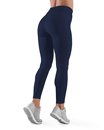 Farmacell 609H (Azul, S) Leggings Deportivos Mujer Fitness Yoga Gimnasio Correr y Trotar - Tejido Elástico - Termorregulador Cálido en Invierno y Transpirable en Verano