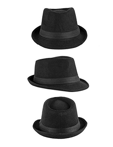 FBBULES Elegante Sombrero de Jazz Sombrero Fieltro Panamá ala Ancha Hat Fedora Sombreros de Sombrerera Vestir Trilby Cap para Viaje Fiesta Boda Compras de Hombres Mujers