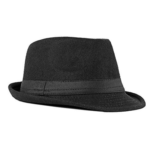 FBBULES Elegante Sombrero de Jazz Sombrero Fieltro Panamá ala Ancha Hat Fedora Sombreros de Sombrerera Vestir Trilby Cap para Viaje Fiesta Boda Compras de Hombres Mujers