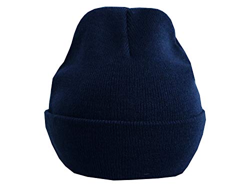 FCB FC Barcelona - Gorro básico Oficial de Punto - con el Escudo del Club - Azul