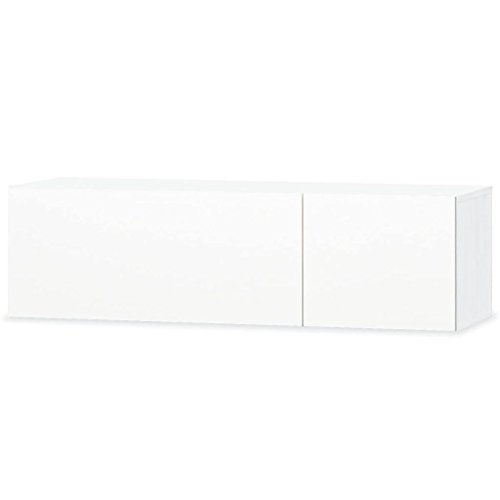 Festnjght Mueble TV Flotante/Mesa TV/Mueble para Salón/Mueble TV Suspendido 240 x 40 x 34 cm Blanco con Brillo