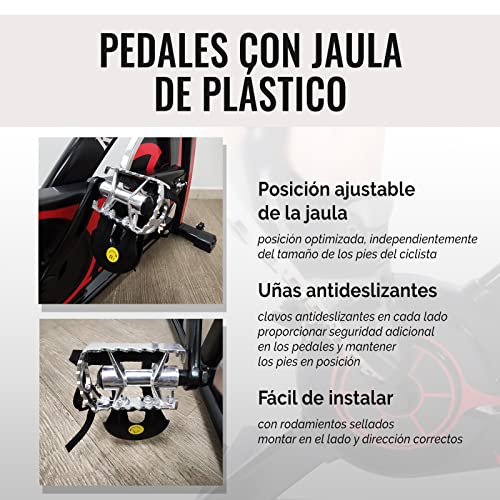 FFitness Bicicleta de spinning Fly Spin con volante de 6 kg, bicicleta para entrenamiento adelgazante, fuerza, spinbike con cardio para el hogar, color negro