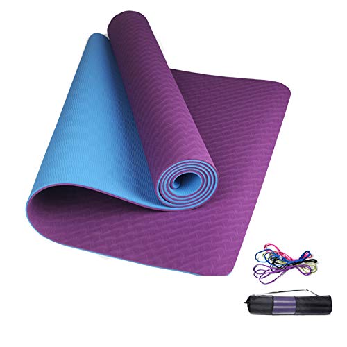 FHW Colchoneta De Yoga Antideslizante De Doble Cara, Colchoneta De Entrenamiento Muscular Plegable Y De Ensanchamiento De TPE, Colchoneta De Yoga, Colchoneta De Estiramiento,#2,6mm