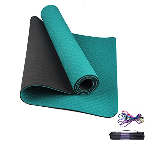 FHW Colchoneta De Yoga Antideslizante De Doble Cara, Colchoneta De Entrenamiento Muscular Plegable Y De Ensanchamiento De TPE, Colchoneta De Yoga, Colchoneta De Estiramiento,#1,6mm