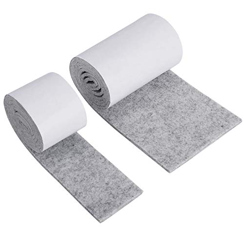 Fieltro Adhesivo 2 Rollo Antideslizante Almohadillas Fieltro Muebles Protector para Florero Madera Piso Mesa Sillas Parquet Mecedoras Gris