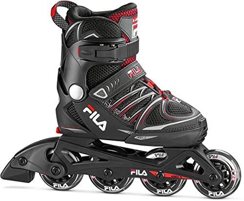 FILA X-One 2021 - Patines en línea (Talla 29-32), Color Negro y Rojo